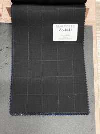 ZA4641 MARZOTTO Super110's 블랙×블루 자수 체크[원단] 호소이 쇼지 주식회사 추가 이미지