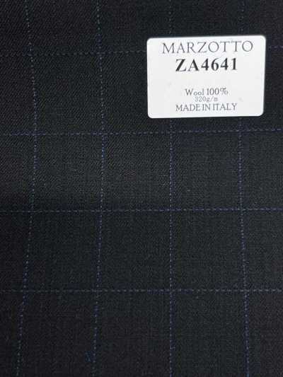 ZA4641 MARZOTTO Super110's 블랙×블루 자수 체크