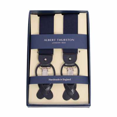 AT-NAVY 알버트 서스턴 서스펜더 네이비 블루 무지 35MM